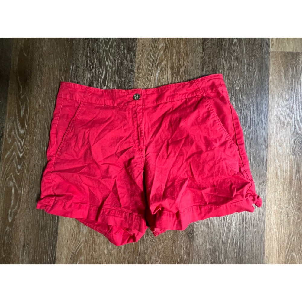 Nautica Shorts Women 12 Pink Cotton Blend Stretch Casual Chino Summer Flat Front